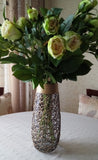 Glass Vase For Home And Office Decor Gold Hand Painted
