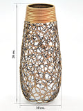 Glass Vase For Home And Office Decor Gold Hand Painted