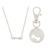 Trendy Dog Bone Charm Necklace And Collar Matching Jewelry In Gold And Silver