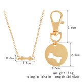 Trendy Dog Bone Charm Necklace And Collar Matching Jewelry In Gold And Silver