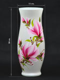 Glass vase Modern For Home Or Office Decor Blooming Magnolia Pink