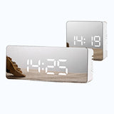 Alarm Clocks - Modern LED Mirror Alarm Clock Digital Snooze Table Clock